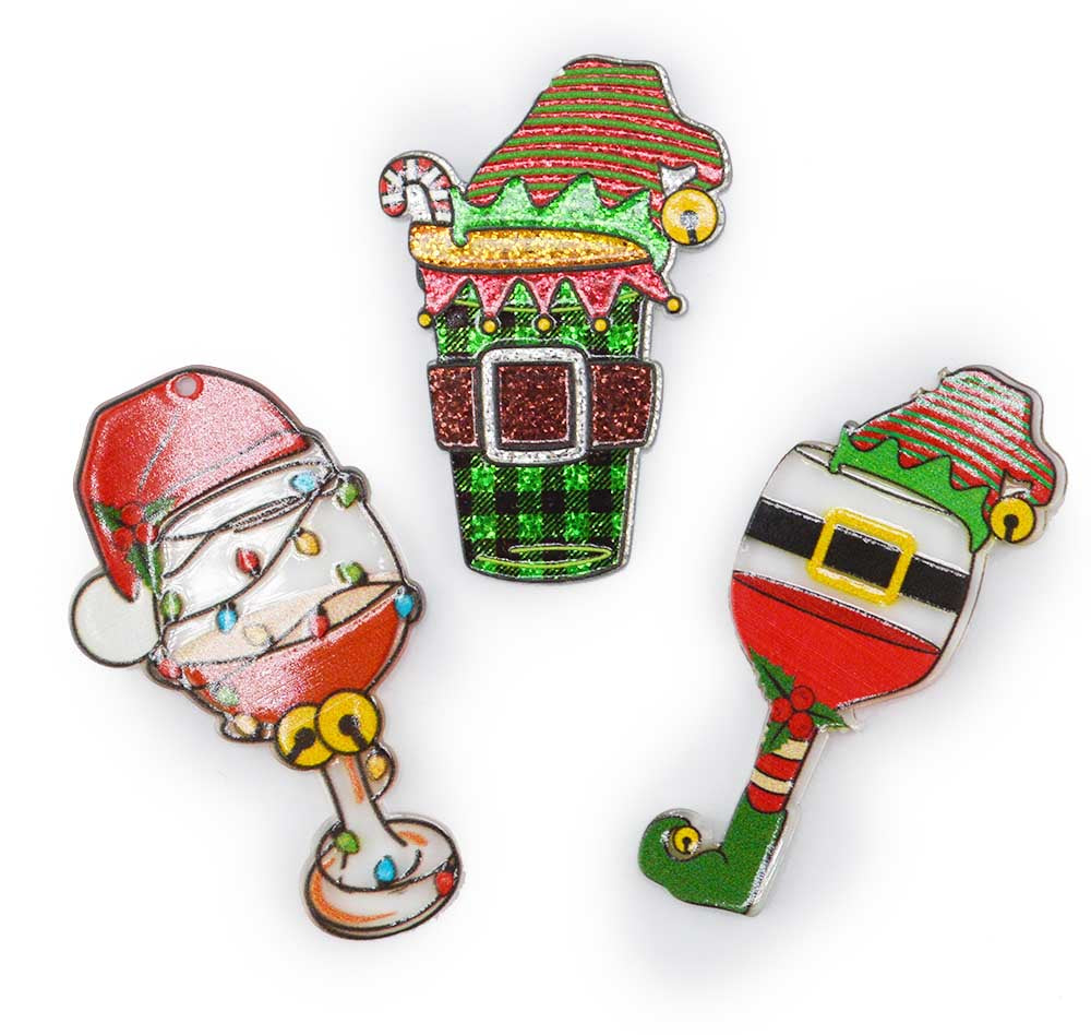 Christmas Spirits Acrylic Charms – 3 Piece Set