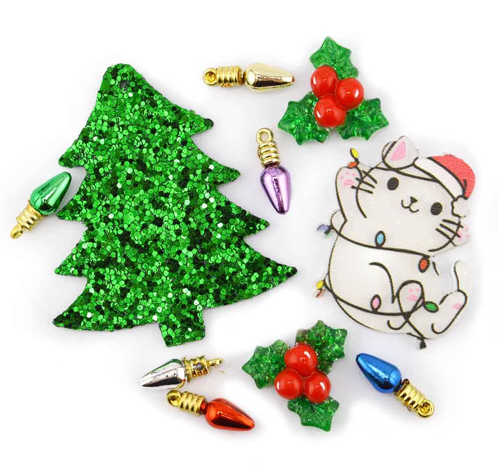 Tangled Up in Christmas White Cat Embellishment Mix