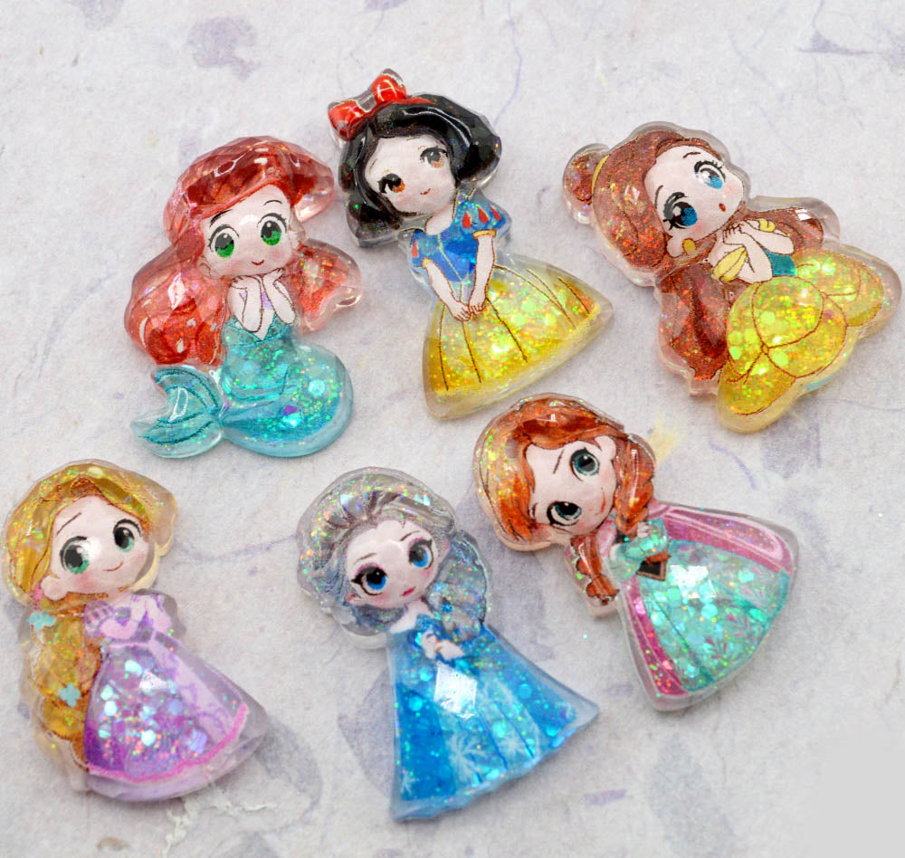 Crystal Sparkle Princesses Resin Craft Pieces