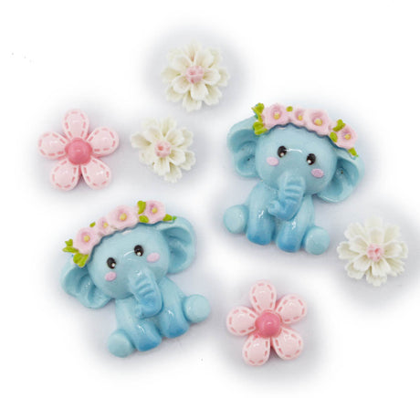 Flower Elephants Craft Embellishments