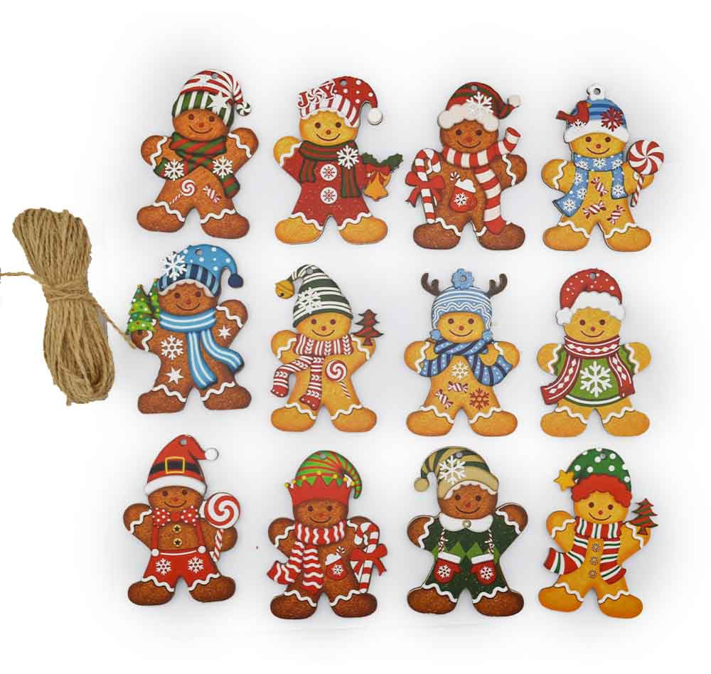 Gingerbread Villagers Wood Ornaments
