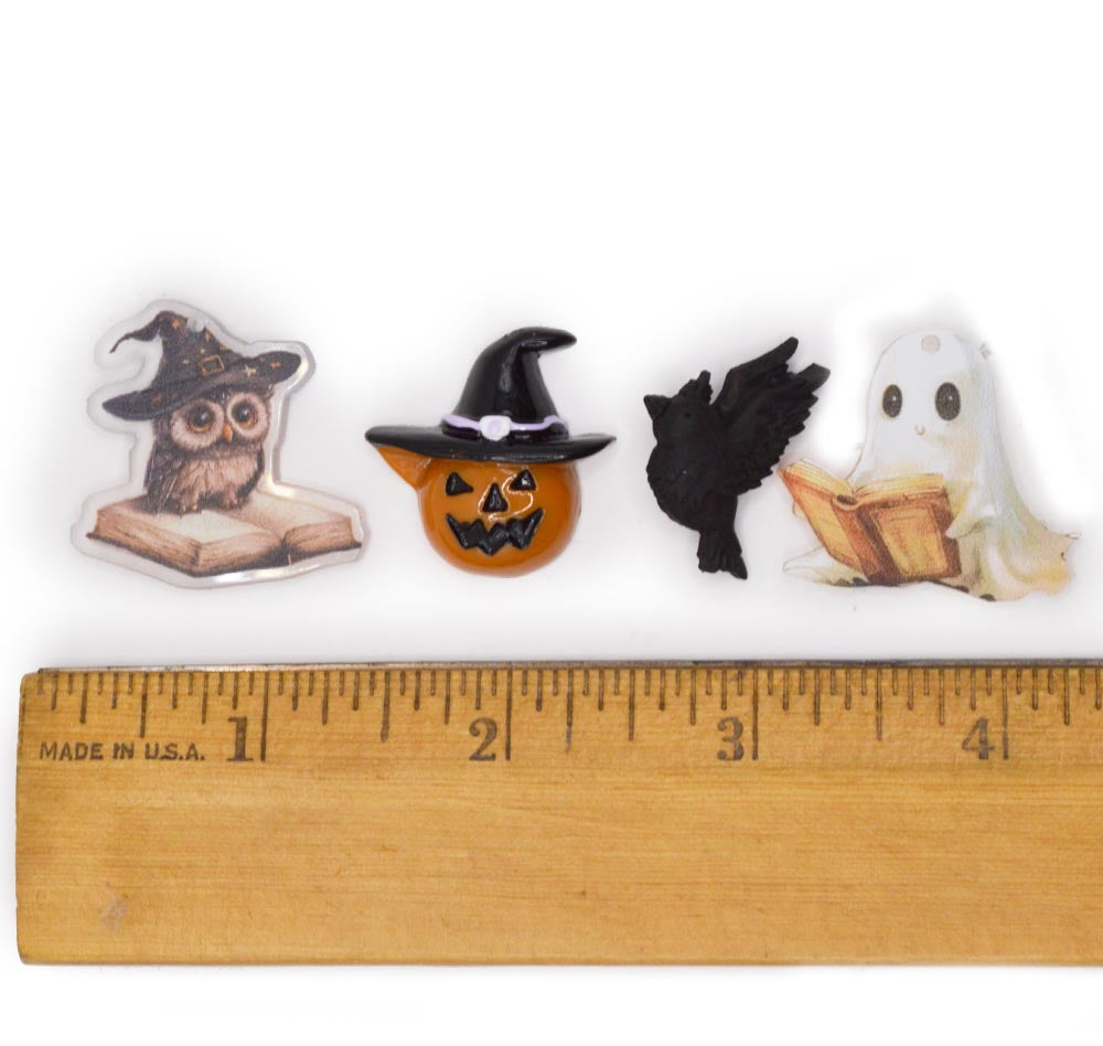 Halloween Book Club Button and Flat Resin Embellishments