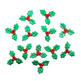 Metallic Holly Berry Fabric Flat Back Embellishments