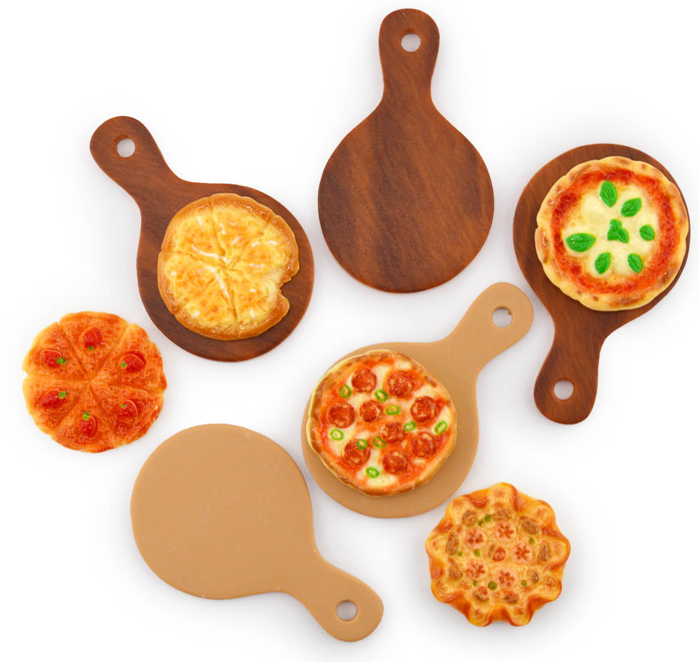 Miniature Resin Pizza & Tray Food Craft Embellishments