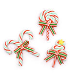 Classic Christmas Candy Cane Resin Embellishments – 3 Piece
