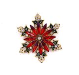 Festive Christmas Snowflake Rhinestone Brooch