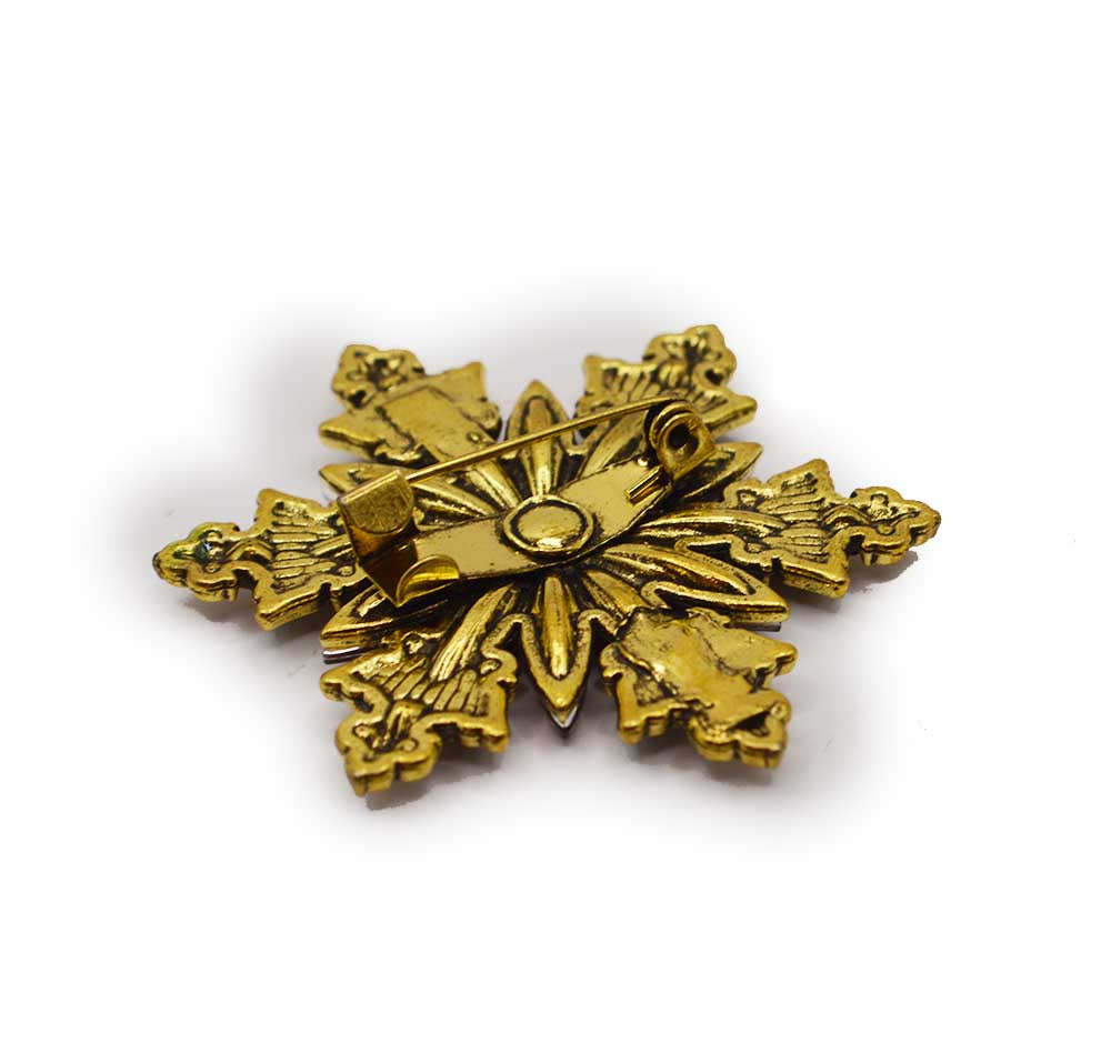 Festive Christmas Snowflake Rhinestone Brooch