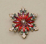 Festive Christmas Snowflake Rhinestone Brooch