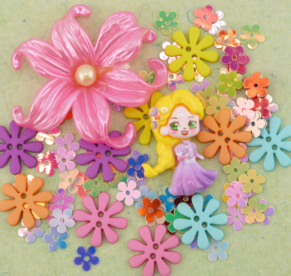 Kawaii Rapunzel Garden Craft Embellishment Pack
