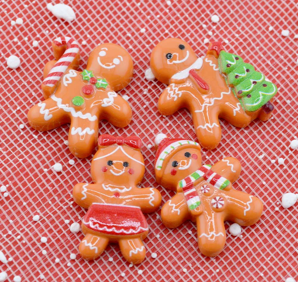 Gingerbread Cookie Crew Craft Resin Embellishments