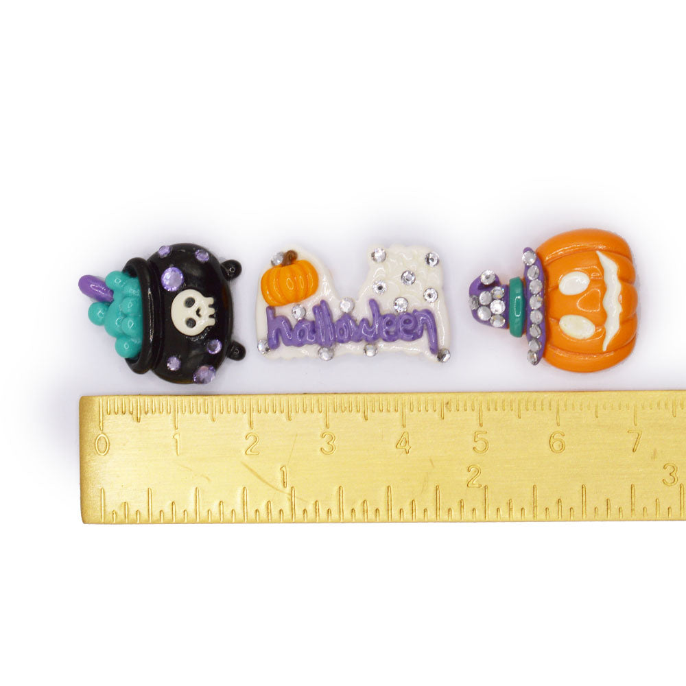 Spooky Rhinestone Halloween Resin Embellishments