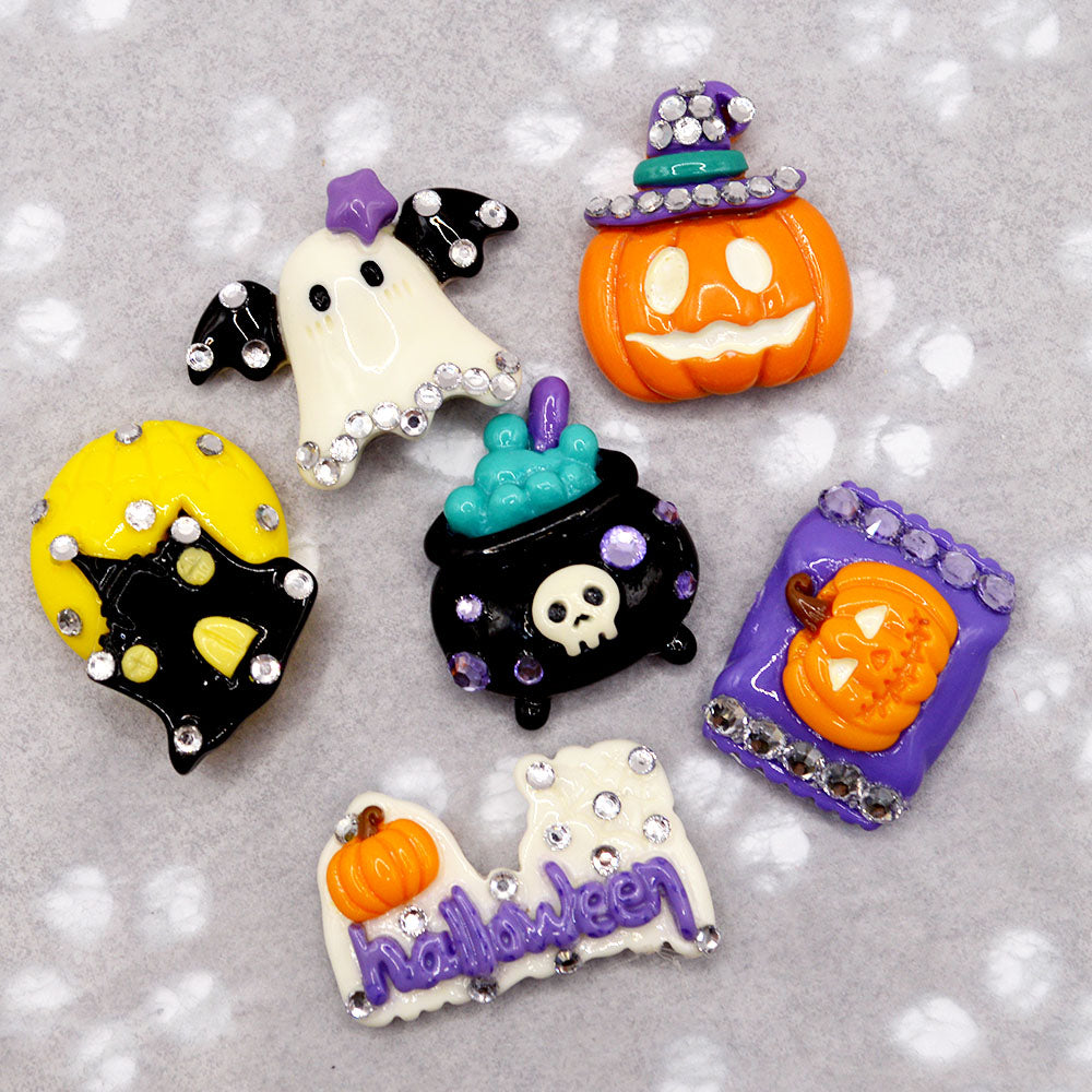 Spooky Rhinestone Halloween Resin Embellishments