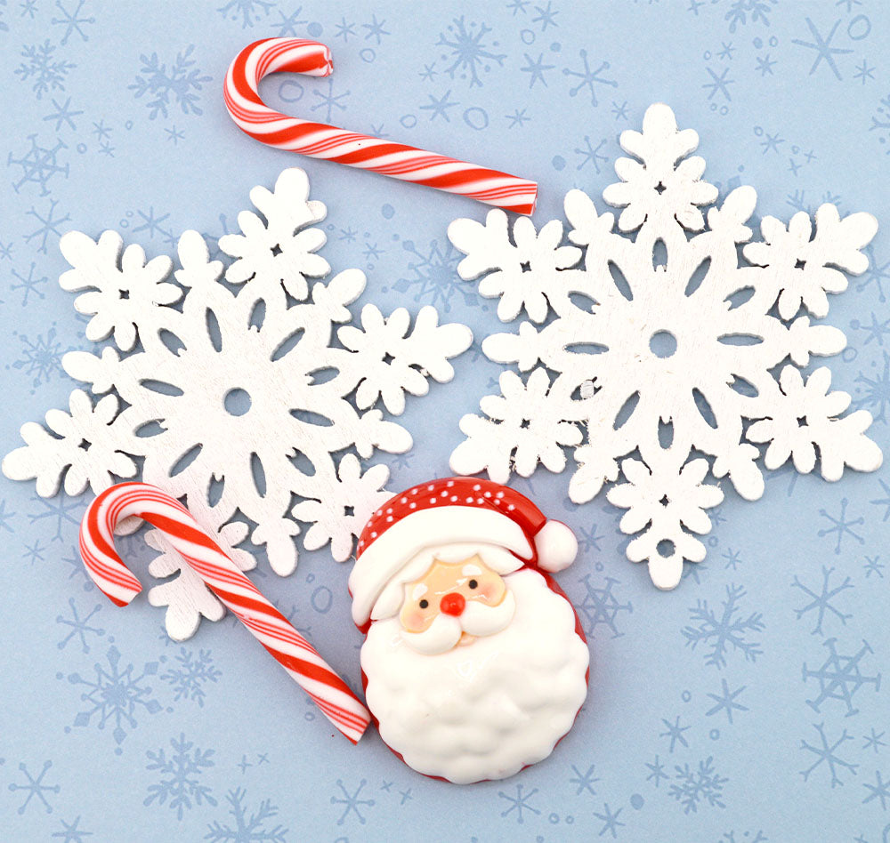 Santa & Snowflakes Christmas Resin Embellishments