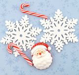 Santa & Snowflakes Christmas Resin Embellishments
