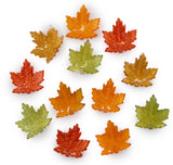 Shimmering Glass Maple Leaf Charms with Gold Dust