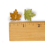 Shimmering Glass Maple Leaf Charms with Gold Dust