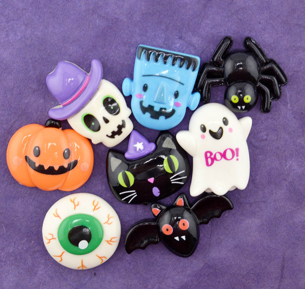 Spooky Mix Resin Halloween Cabochons