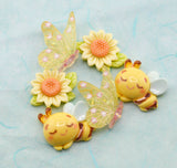 Sunny Bees and Flowers Resin Craft Embellishments