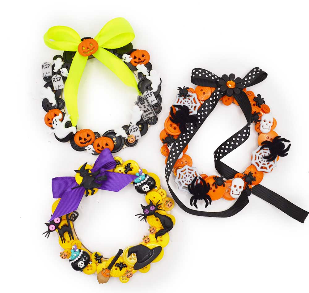 Tiny Halloween Wreath Trio DIY Kit – Makes 3