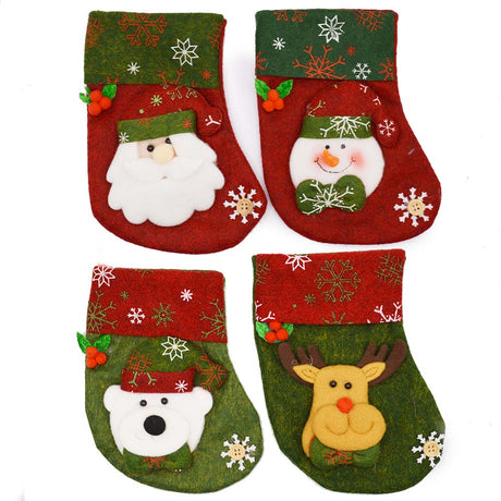 Mini Christmas Stocking Holiday Ornament Set