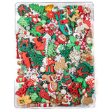 Assorted Christmas-themed decorative items on a white background