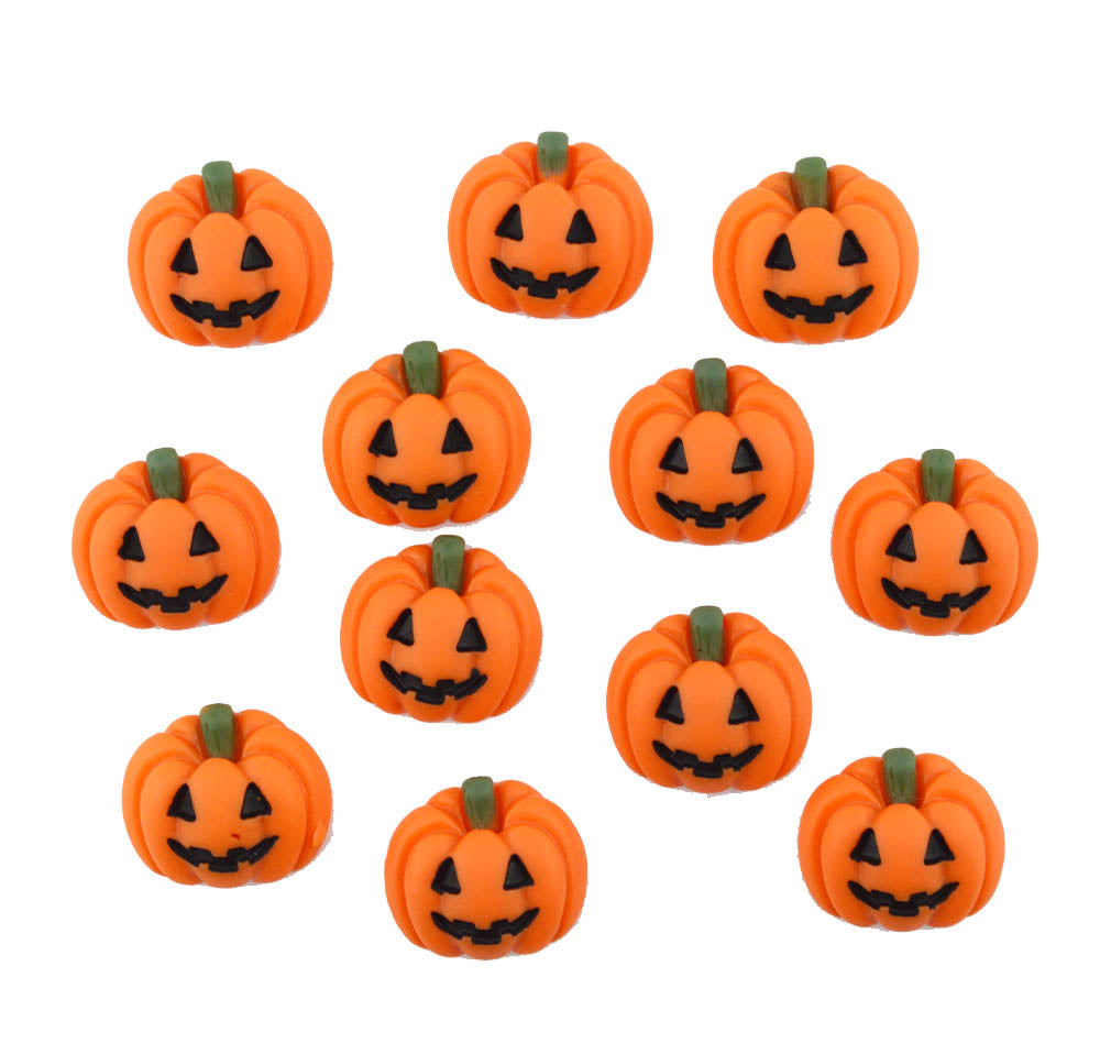 Vibrant Orange Pumpkin Resin Flatback Cabochons