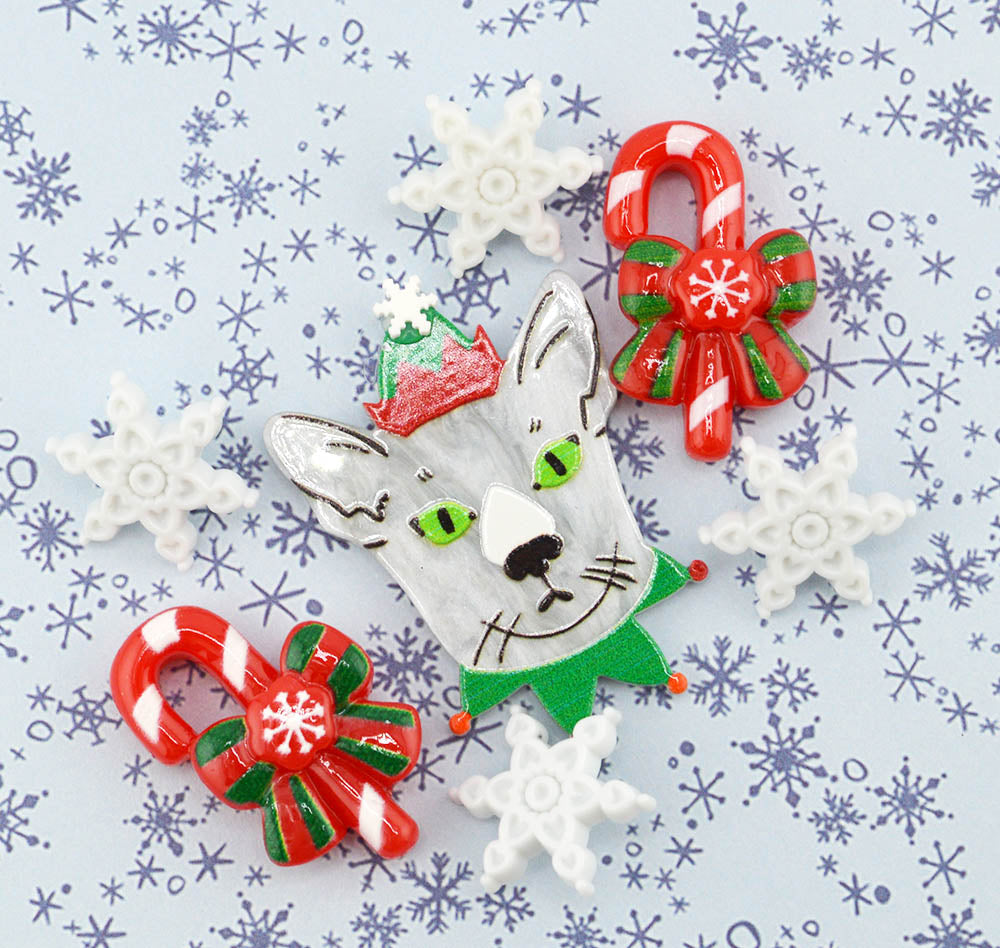 Whimsical Christmas Elf Cat