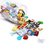 Mystery assortment contains approximately 150 pieces of shank-back, flat-back and sew-thru embellishments