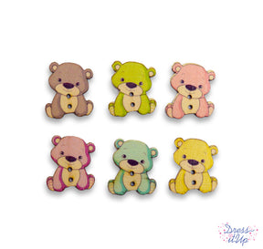 Light color wood 2-hole bears add to nursery and children's crafts