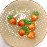 Cute baby carrot flat-back embellishments add to garden crafts and kitchen decor