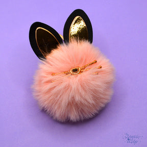 Fluffy pink bunny adds to cuteness to bags and keychains