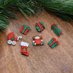 Toys for under the Christmas tree in red and green 