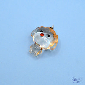 Transparent acrylic rhinestone dog charm adds to jewelry and keychain projects