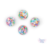 Colorful diamonds incased in clear resin embellishments