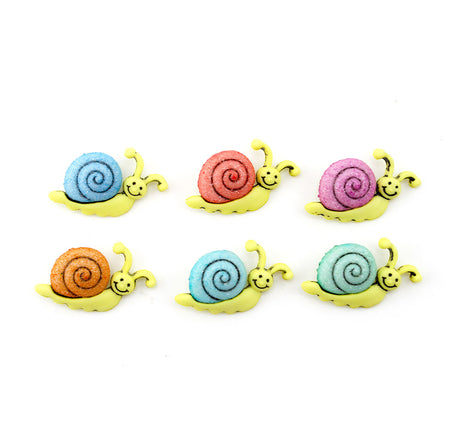 Springtime Sparkle Snail Loop-Back Buttons