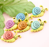 Springtime Sparkle Snail Loop-Back Buttons