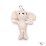 Fluffy little critter in blue adds to bag and keychain projects