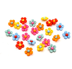 Bright flower craft buttons for DIY craft projects. Button Loops