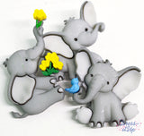 Adorable baby elephants add to nursery decor and baby shower crafts