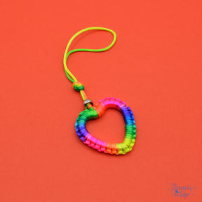 Add a pop of color and love with this vibrant heart rainbow keychain