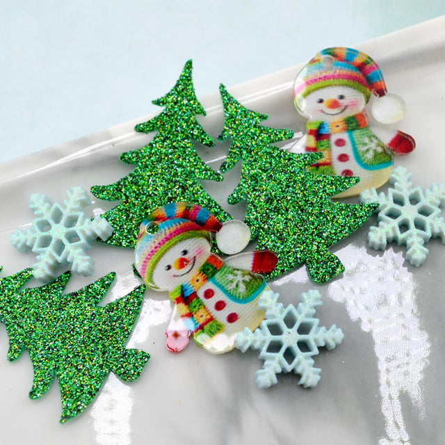 Snowmen and Glitter Trees Embellishment & Felt Pack
