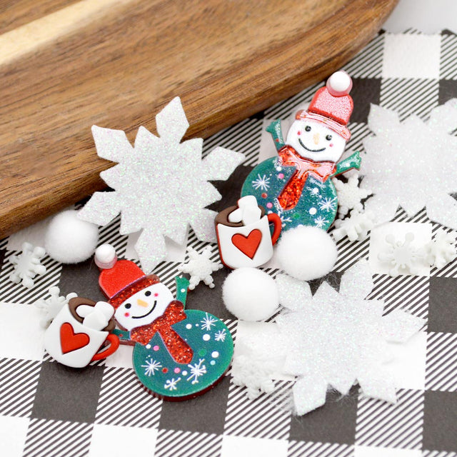 Snowmen & Cocoa Felt and Resin Embellishment Pack