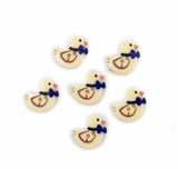 Blue Bow Duck Printed 2-Hole Buttons