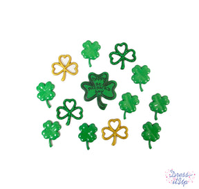 Flat-back and shank-back shamrocks for St. Patrick's Day projects