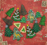Christmas Tree Resin Flat Back & Loop Back Button Mix