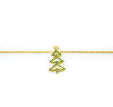 Sparkling CZ Christmas Tree Pendant Necklace