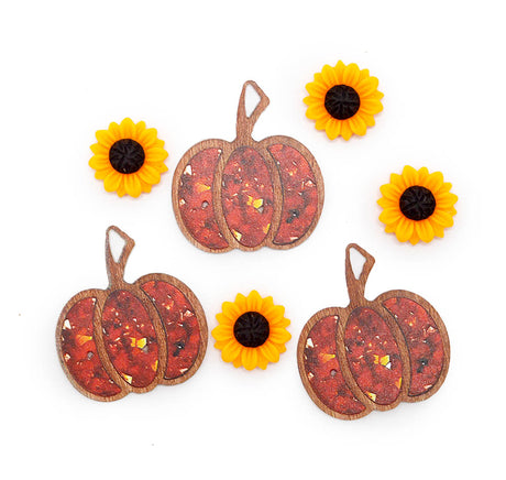 Sunflower & Pumpkin Harvest Craft Embellishment Pack
