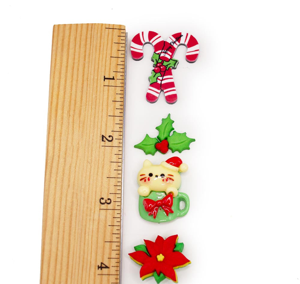 Feline Festive Animal Cats Christmas Holiday Themed Buttons