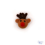 Adorable felt reindeer head pom pom 