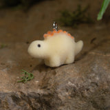 Flocked Resin Focal Charm in Sillie the Stegosaurus